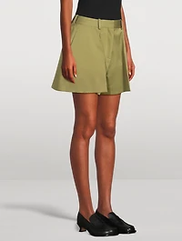 Cotton And Silk Trapeze Shorts