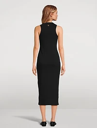 Lace-Up Jersey Midi Dress