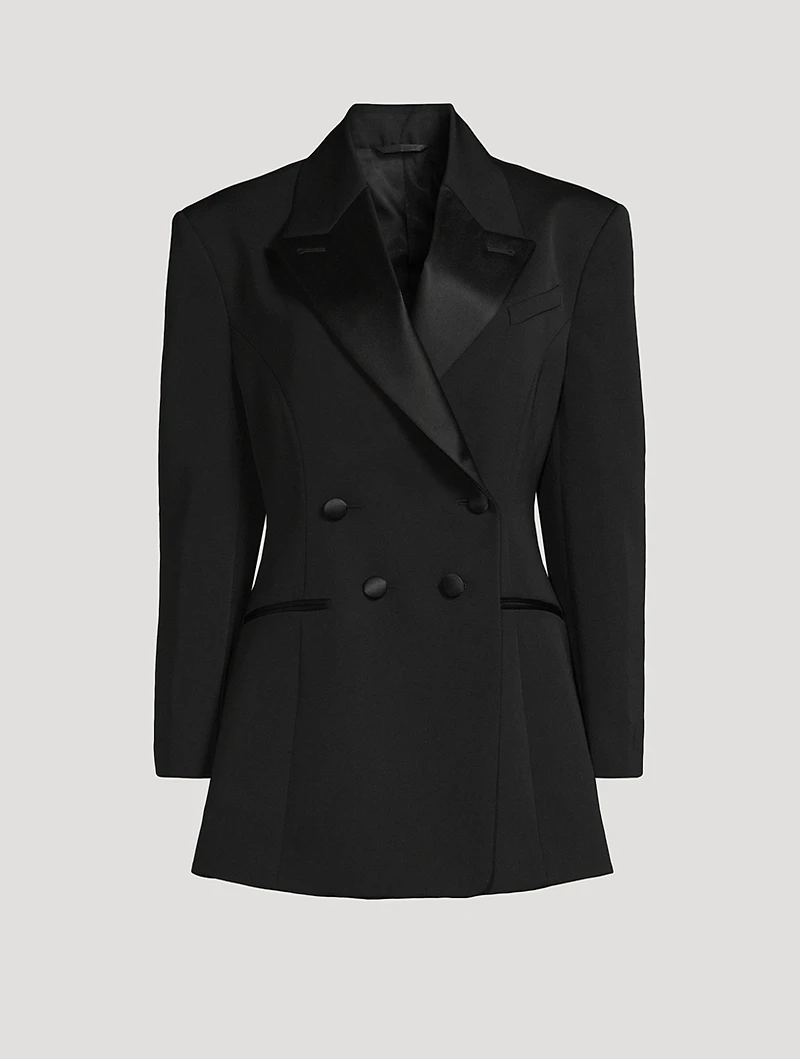 Double-Breasted Wool Tuxedo Jacket