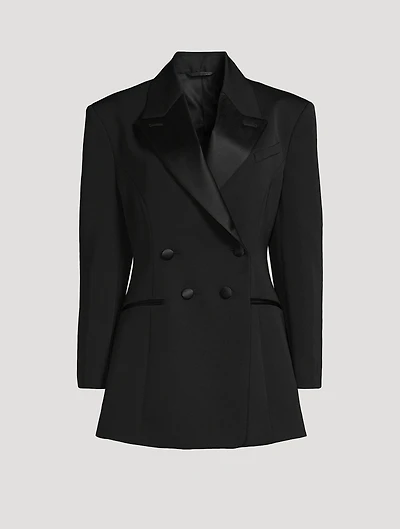 Double-Breasted Wool Tuxedo Jacket