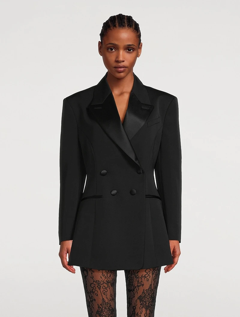 Double-Breasted Wool Tuxedo Jacket