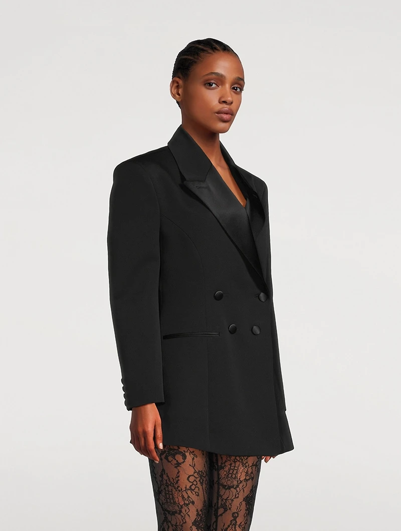 Double-Breasted Wool Tuxedo Jacket