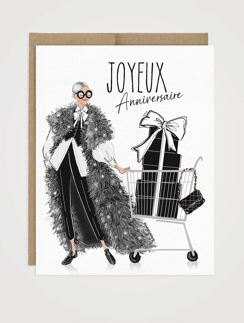 Shopping Birthday Greeting Card - French