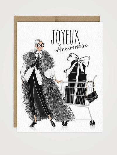 Shopping Birthday Greeting Card - French