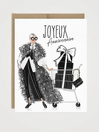 Shopping Birthday Greeting Card - French
