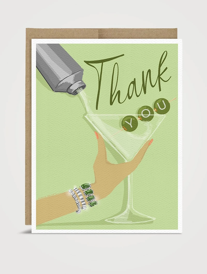 Martini Thank You Greeting Card