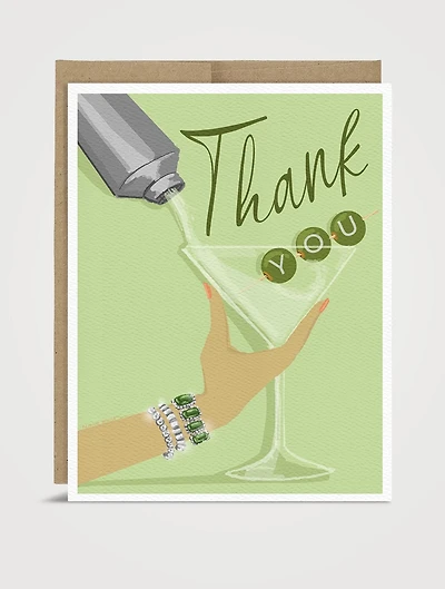 Martini Thank You Greeting Card
