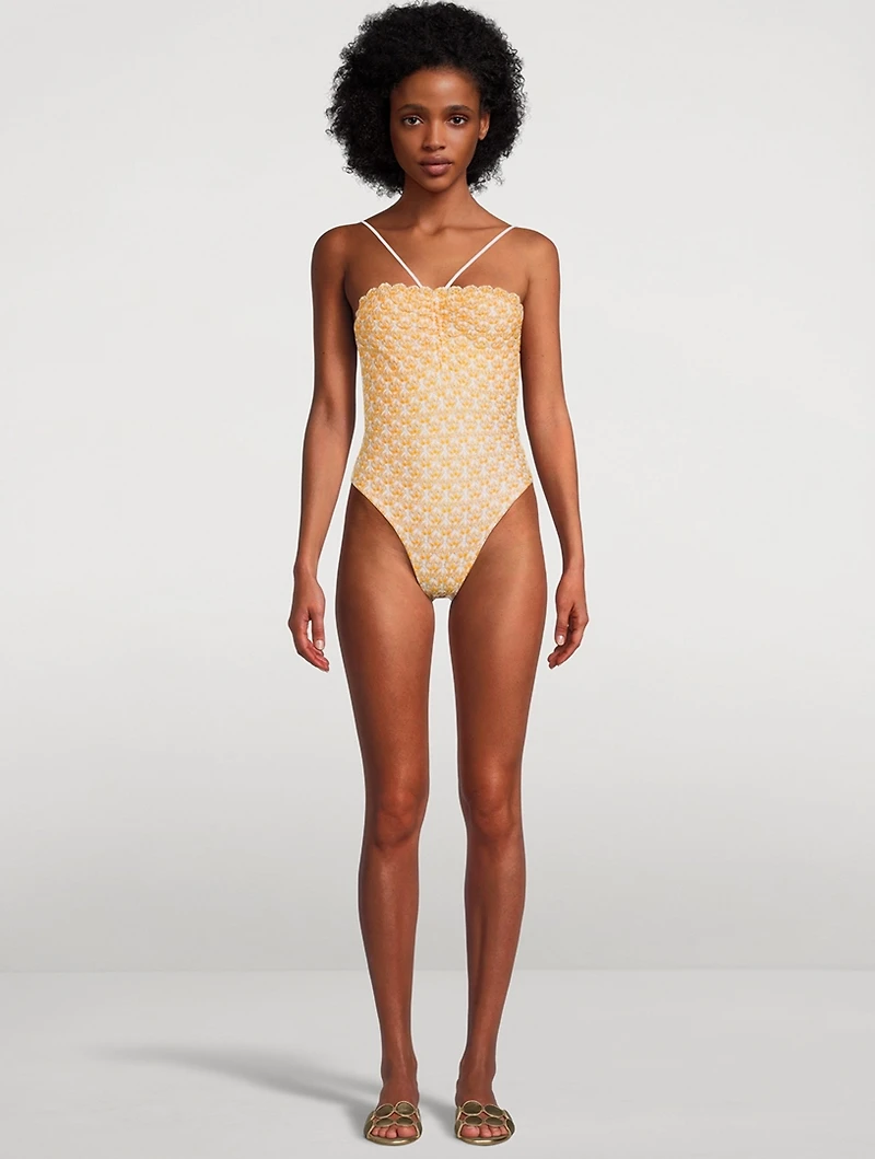 Lace Raschel One-Piece Swimsuit