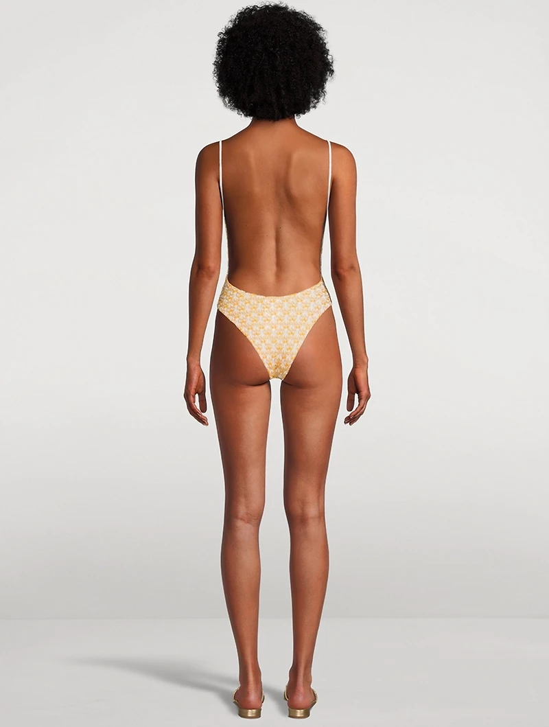 Lace Raschel One-Piece Swimsuit