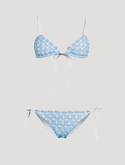Lamé Lace Raschel Bikini Set