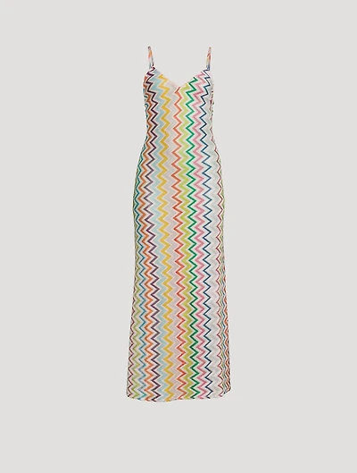 Chevron Lamé Maxi Dress