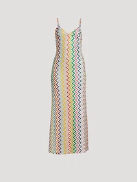 Chevron Lamé Maxi Dress