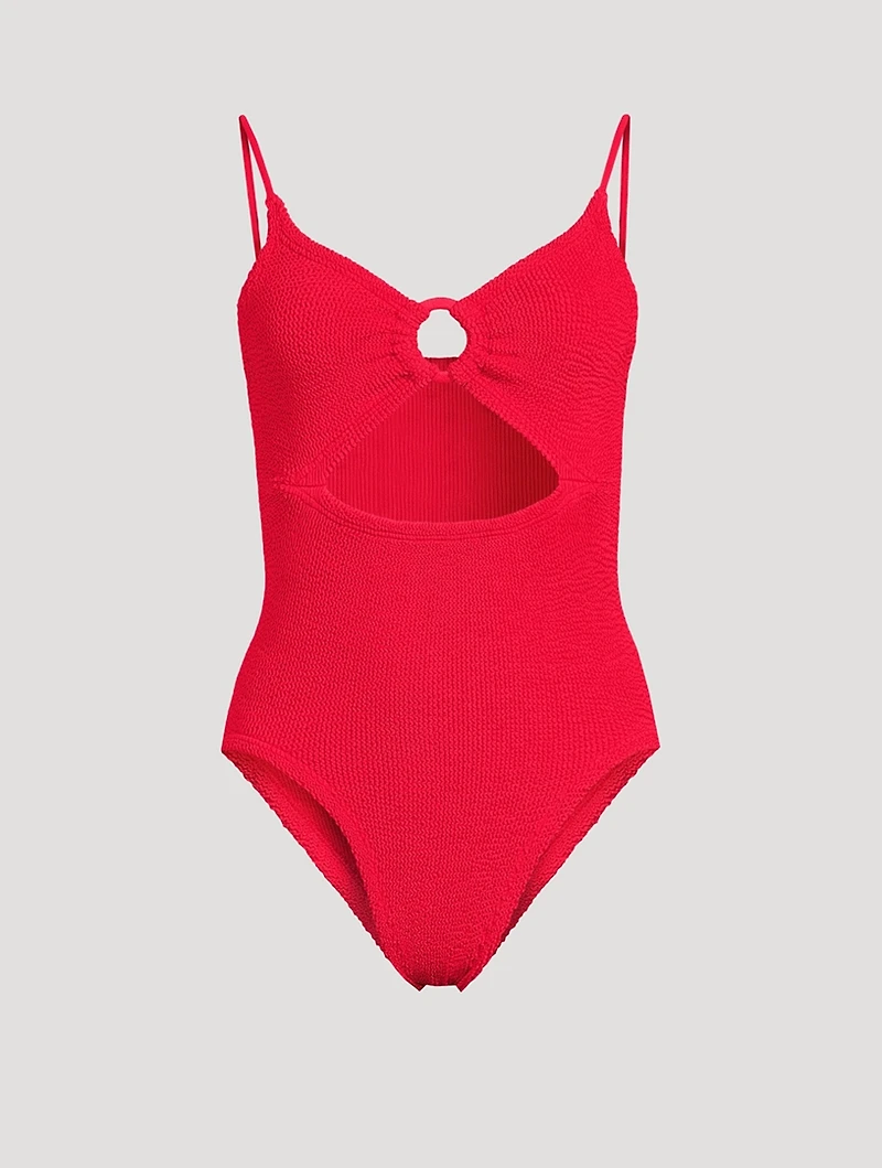 Crystal Cut-Out One-Piece Swimsuit
