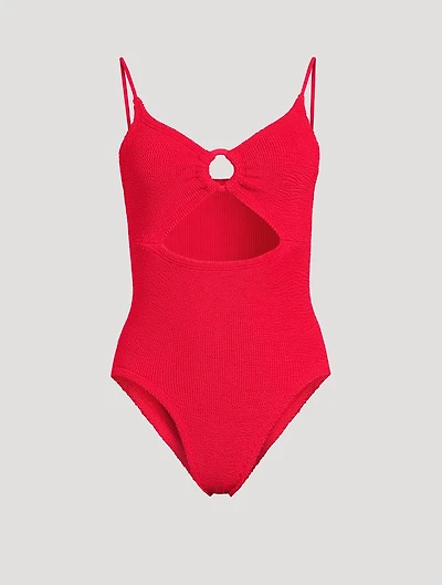 Crystal Cut-Out One-Piece Swimsuit