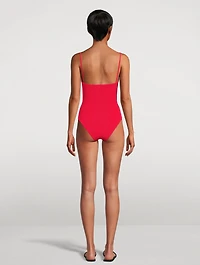 Crystal Cut-Out One-Piece Swimsuit
