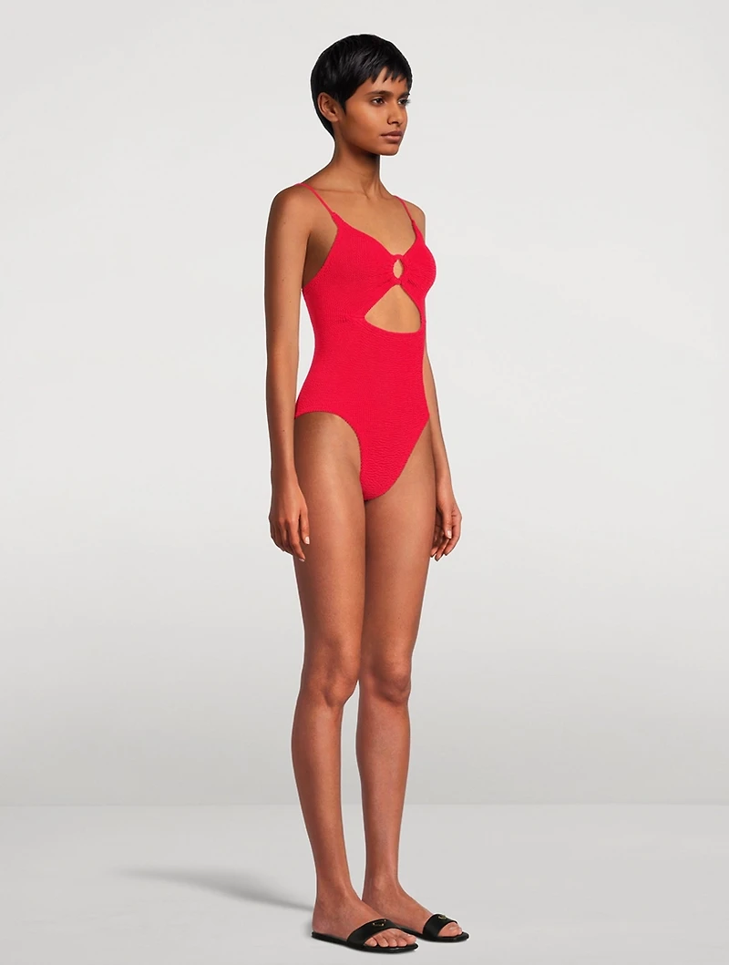 Crystal Cut-Out One-Piece Swimsuit