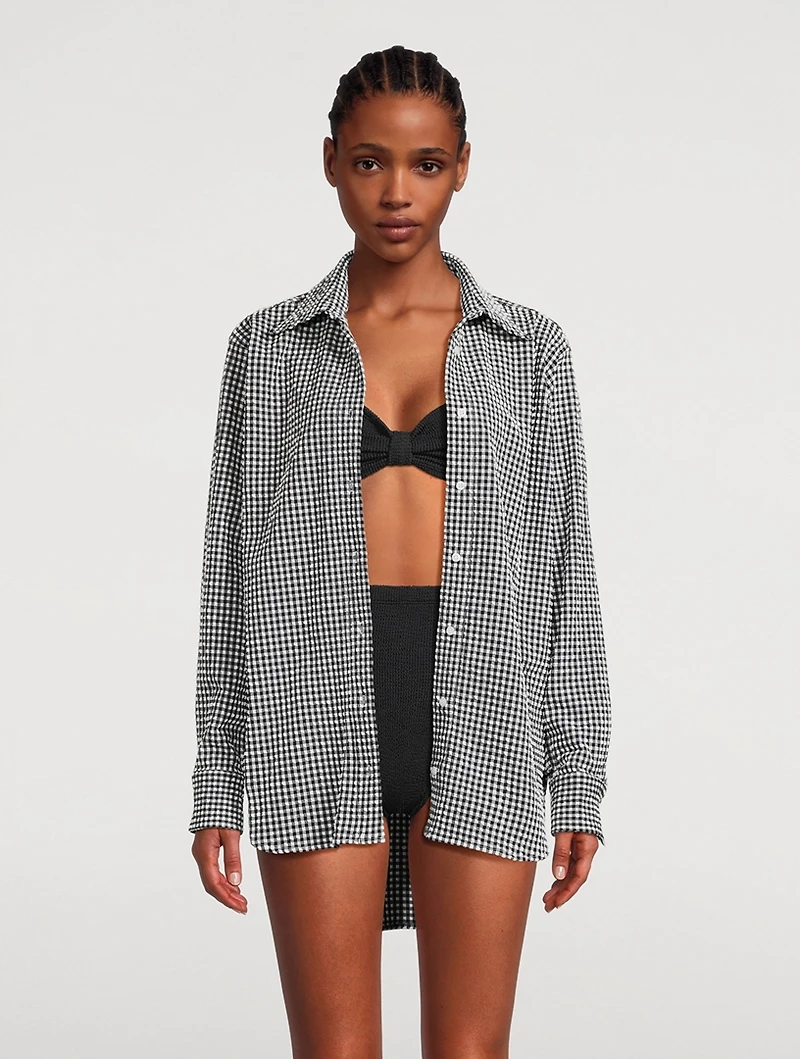Seersucker Shirt Gingham Print