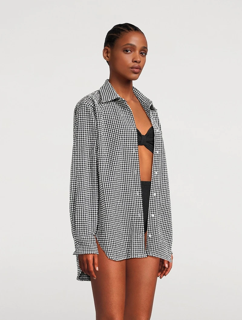 Seersucker Shirt Gingham Print