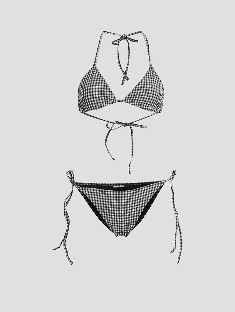 Sabrina Triangle Bikini Set Gingham Print