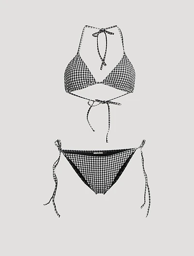 Sabrina Triangle Bikini Set Gingham Print