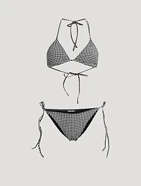 Sabrina Triangle Bikini Set Gingham Print