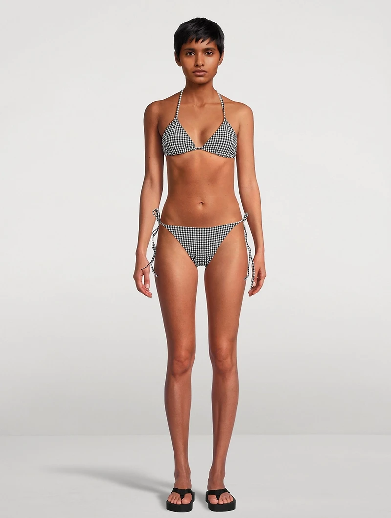 Sabrina Triangle Bikini Set Gingham Print