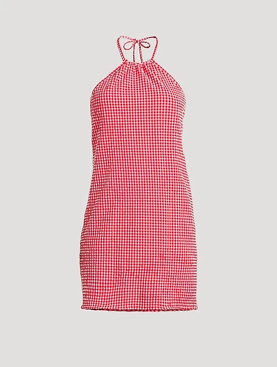 Seersucker Mini Dress Gingham Print