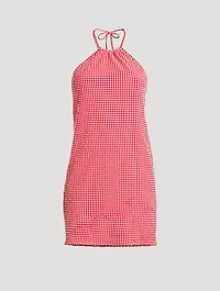 Seersucker Mini Dress Gingham Print