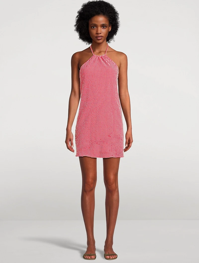 Seersucker Mini Dress Gingham Print