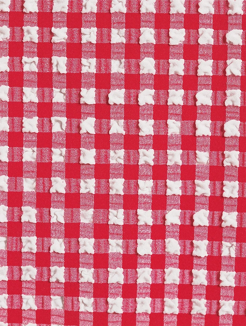 Seersucker Mini Dress Gingham Print