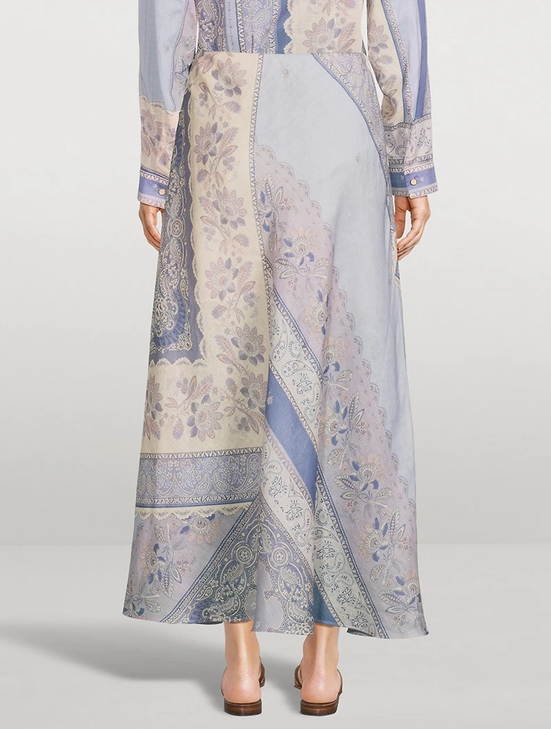 Lucky Bias Maxi Skirt Bandana Print