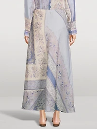 Lucky Bias Maxi Skirt Bandana Print