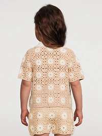 Cascadian Cotton Crochet Polo Shirt