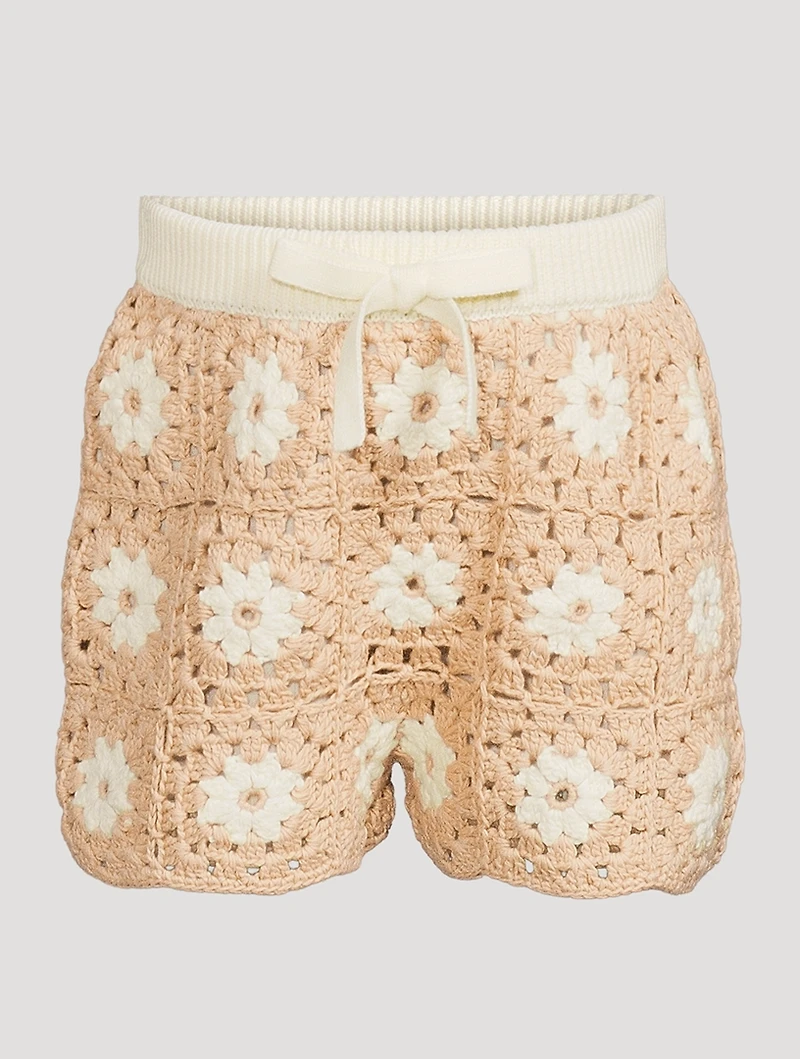 Cascadian Cotton Crochet Shorts