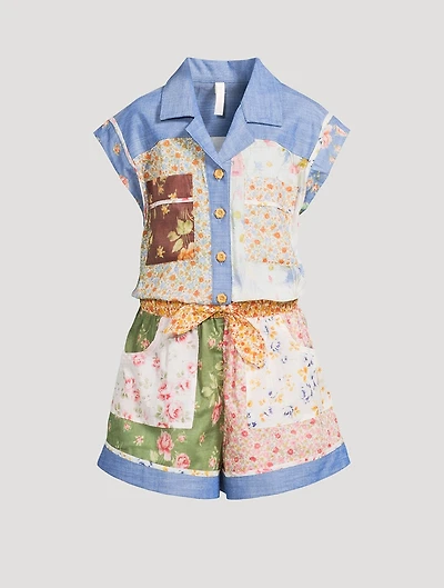 Lucky Pocket Playsuit Floral Print