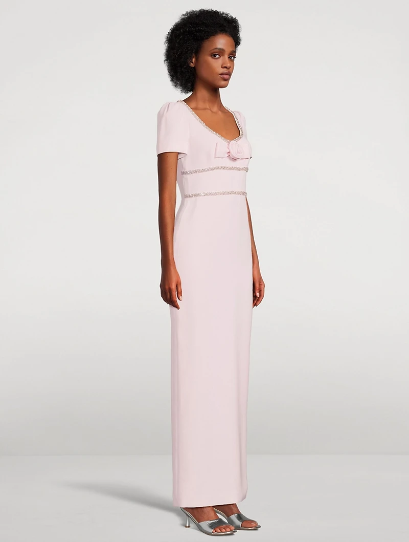 Embellished Crêpe Gown