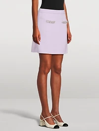 Crystal Trim Knit Skirt