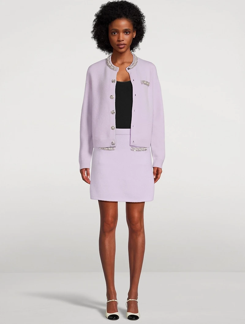 Crystal Trim Knit Skirt