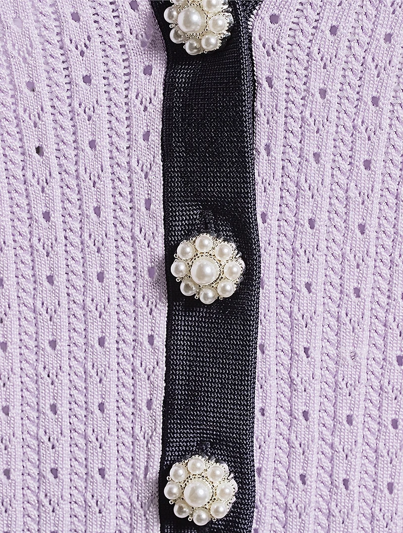Pointelle Knit Mini Dress