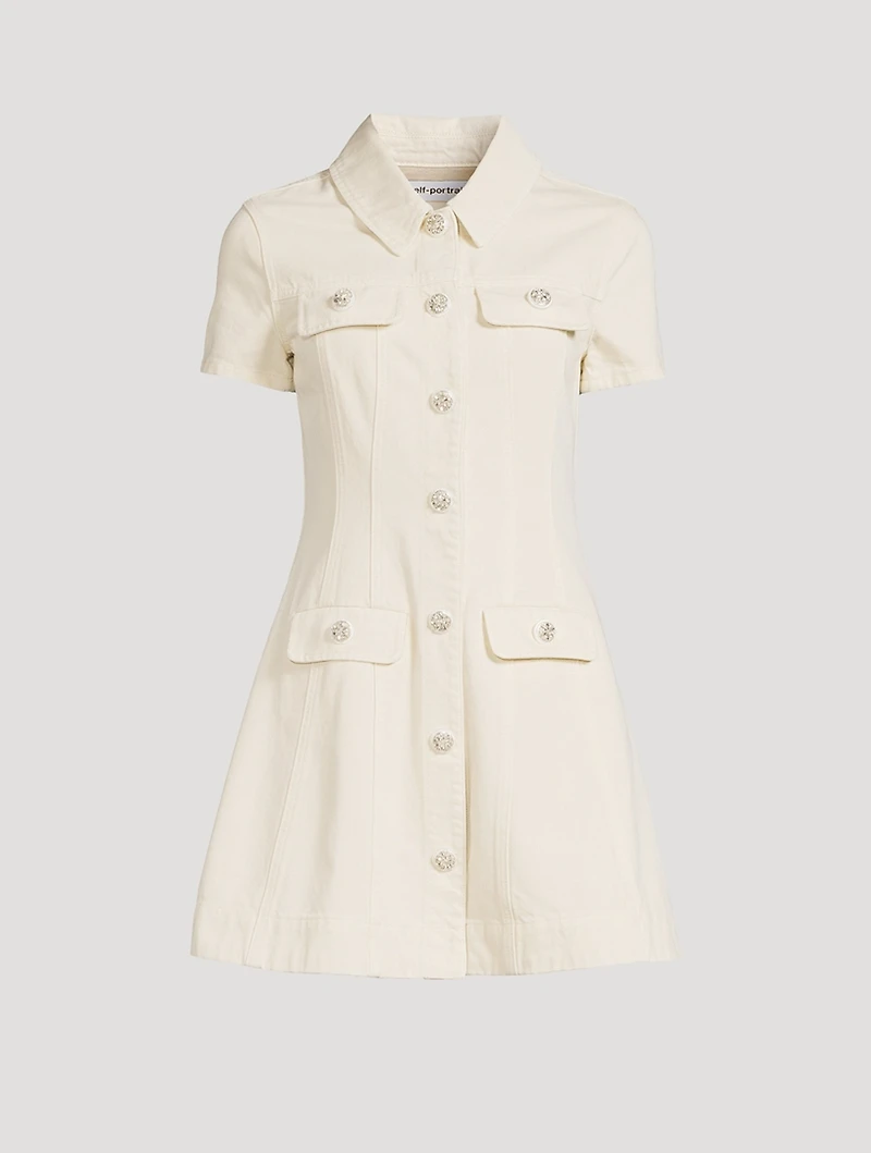 Collared Denim Mini Dress