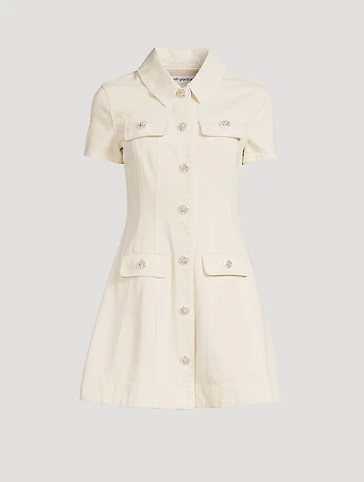 Collared Denim Mini Dress