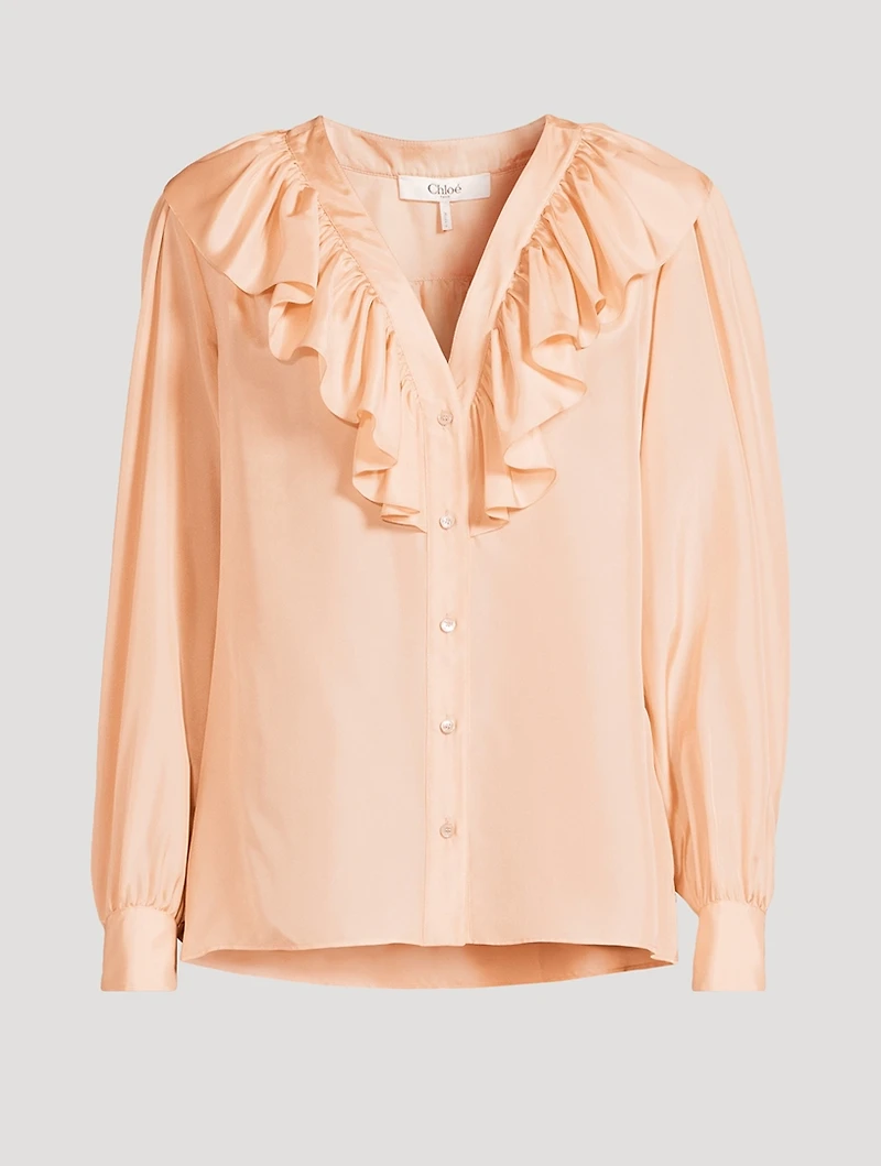 Ruffled Silk Blouse
