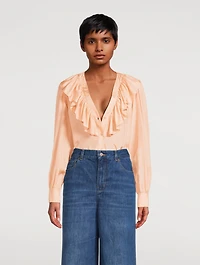 Ruffled Silk Blouse