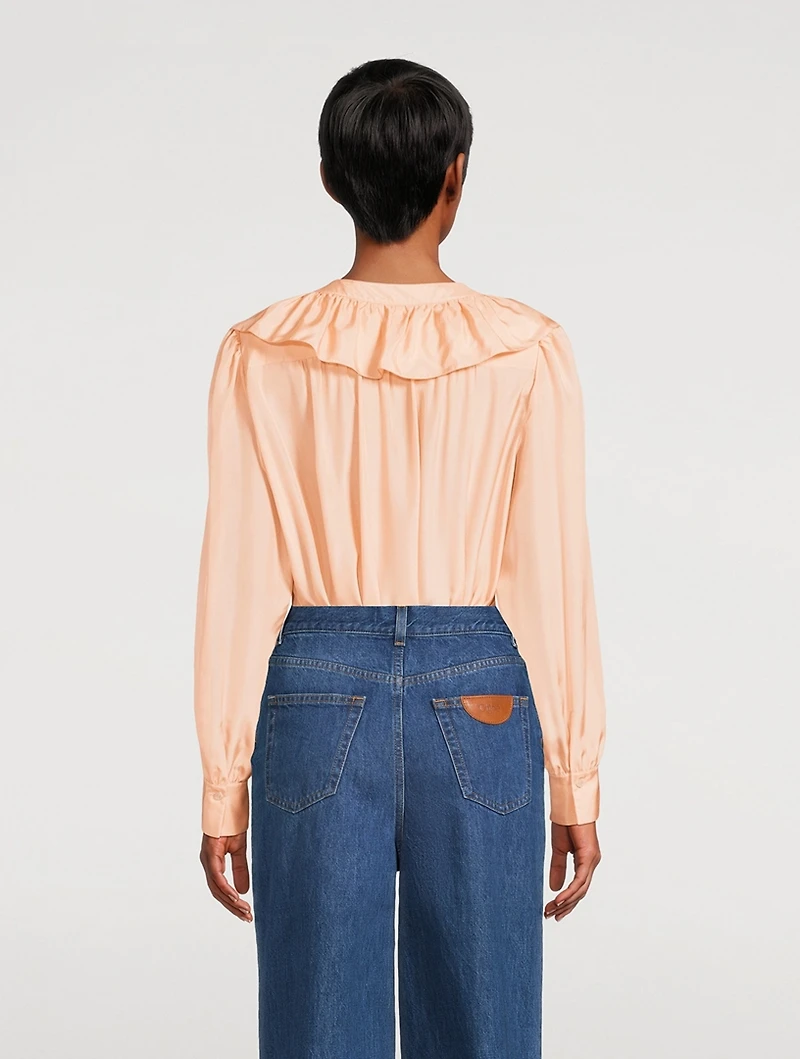 Ruffled Silk Blouse