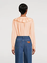 Ruffled Silk Blouse