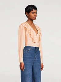 Ruffled Silk Blouse