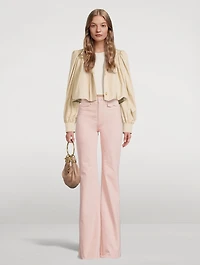 Puff-Sleeve Gabardine Jacket
