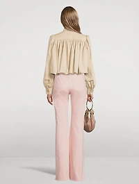 Puff-Sleeve Gabardine Jacket