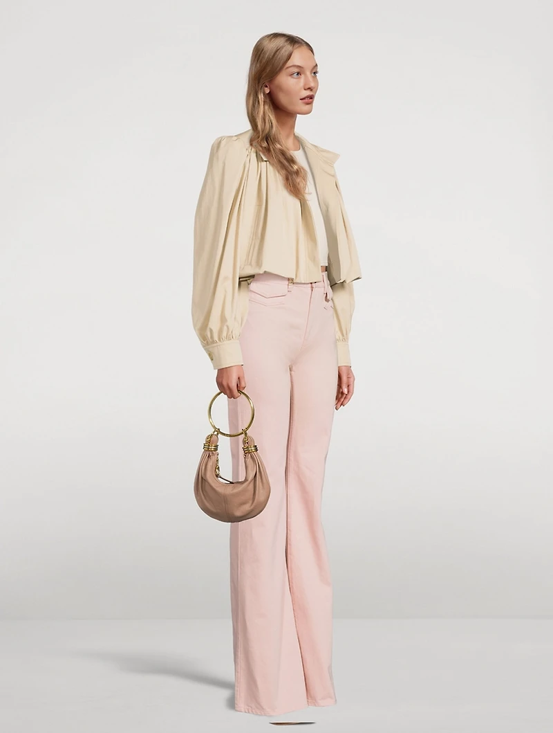 Puff-Sleeve Gabardine Jacket