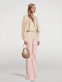 Puff-Sleeve Gabardine Jacket